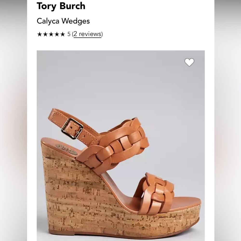 Tory Burch Calyca Wedges Leather Heeled Sandals Size 9 Braided Heels - Picture 11 of 11